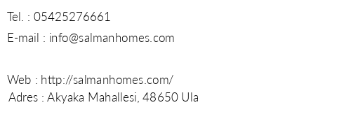 Salman Homes Pansiyon telefon numaralar, faks, e-mail, posta adresi ve iletiim bilgileri